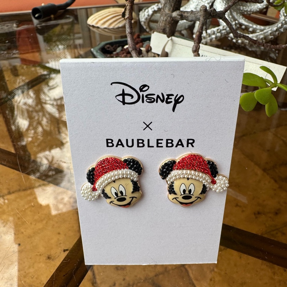 BaubleBar Disney Festive Mickey Earrings - Red, Black, White